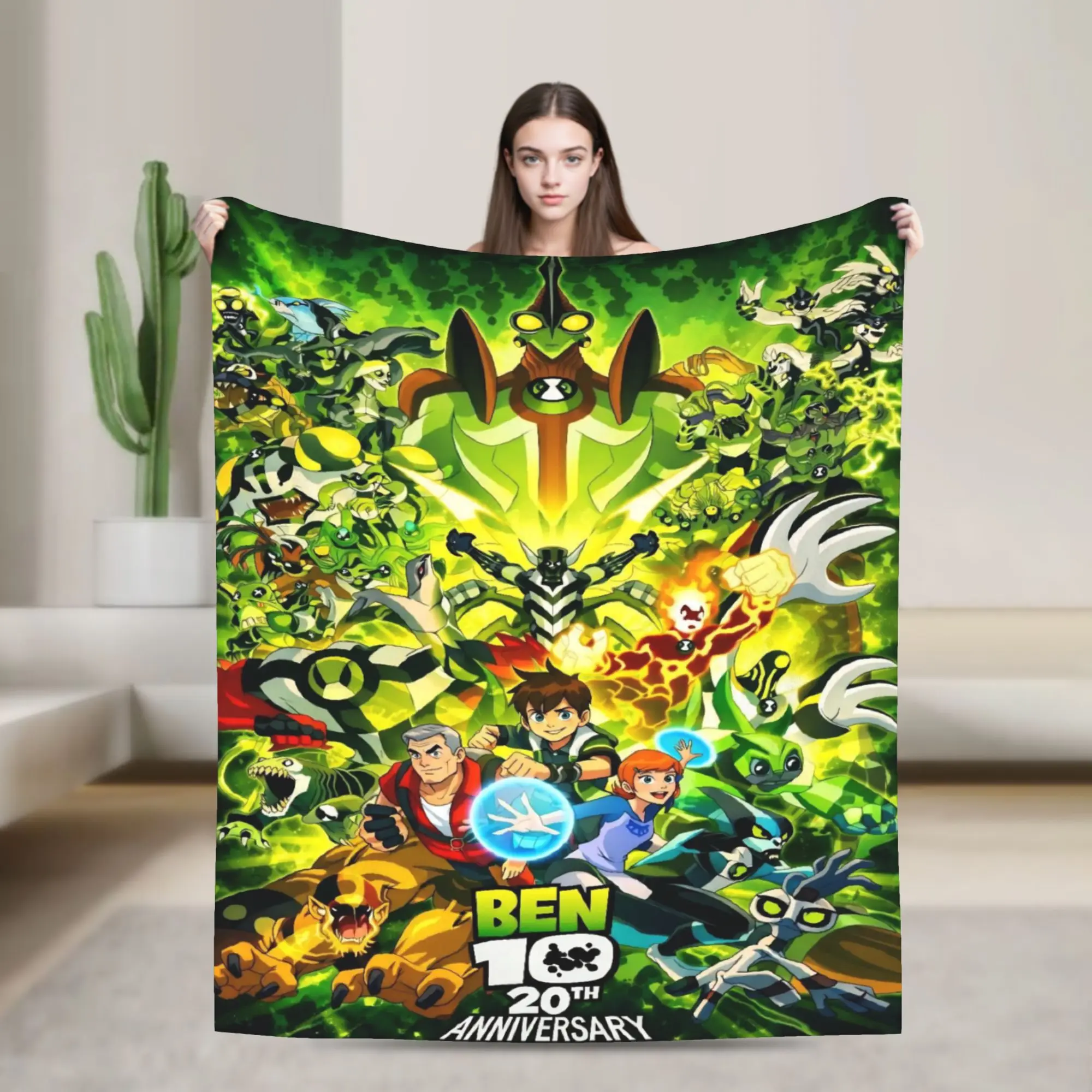 Ben 10 Anime Blanket Soft Flannel Comfortable Gifts  Throw Blanket Rug Piece