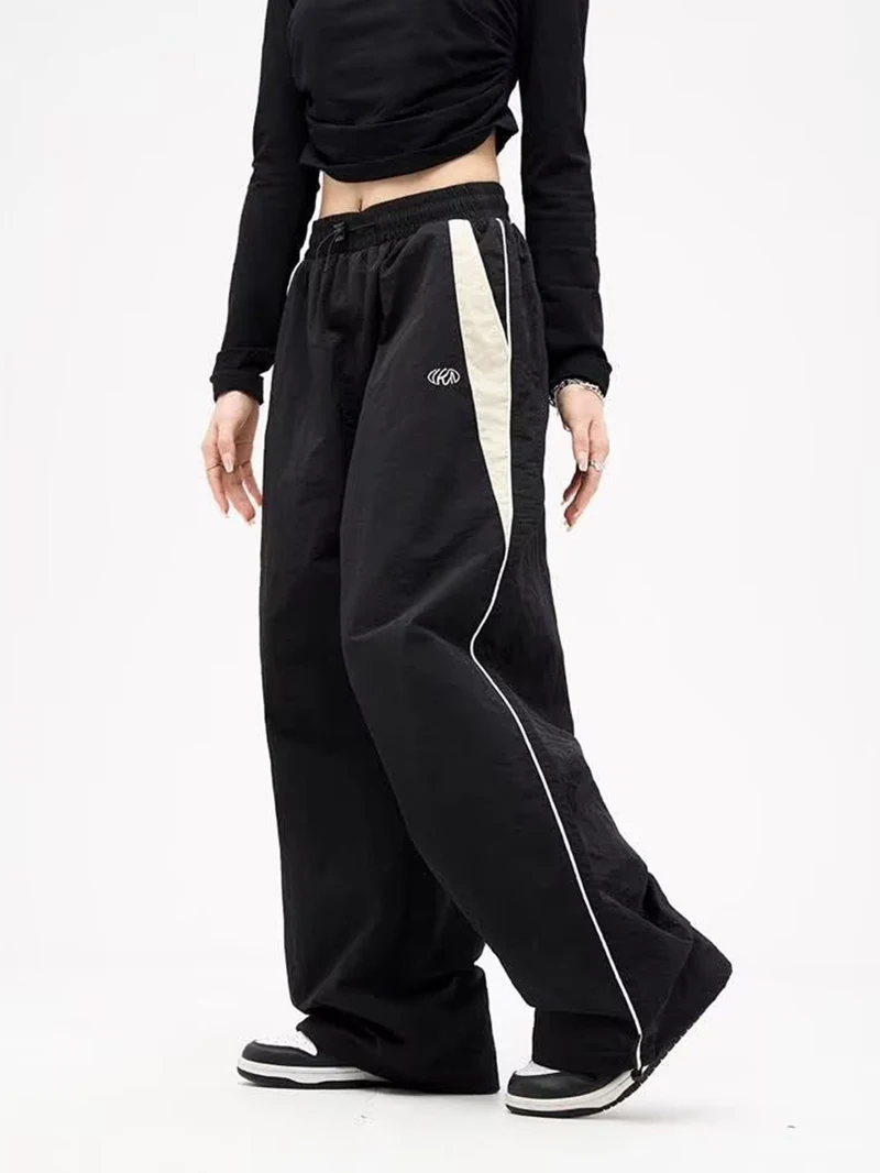 Y2k Wide Leg Cargo Pants Women Casual Loose Drawstring Trousers Streetwear Hip Hop Sweatpants 2024 Female Vintage Baggy Joggers