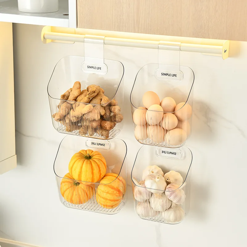 

Hanging Basket Storage Organizer Kitchen Tools Fruits and Vegetables Multi-layer Plastic Hang Box Tidy Sundries Organizers Boxes