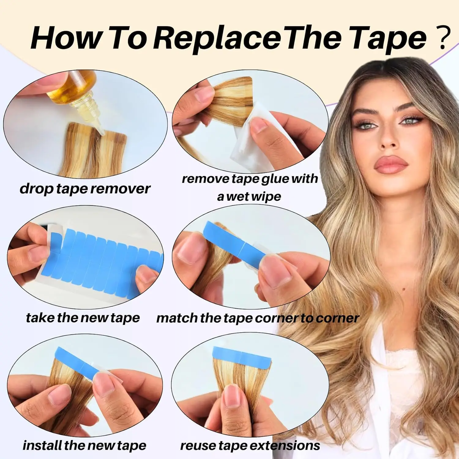 Pita Kercsityn dalam Ekstensi Rambut Rambut Manusia Asli Pita Mini Tak Terlihat di Rambut Manusia Ekstensi Rambut Lurus Alami untuk Wanita