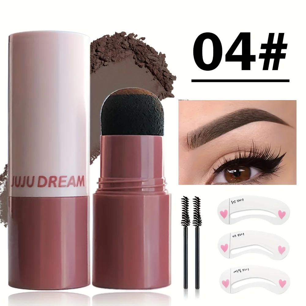 2-in-1 Full Brows & Hairline Kit - Eyebrow Stamp With Templates & Brush, Waterproof Long-Lasting Sweatproof, Unisex, Hairline