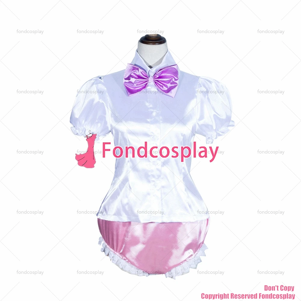 FondCosplay-大人のためのフレンチロック可能なサテンスカート,クロスドレス,セクシーな下半身のメイド,白いシャツ,ピンクのパンティー,CDとTV,g4037