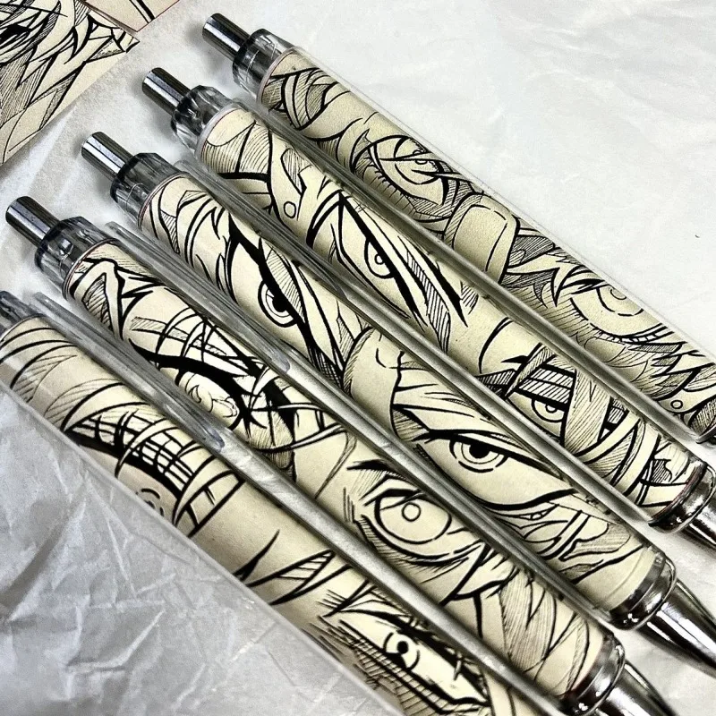 Juego de 5 Bolígrafos de Anime Jujutsu Kaisen de 0,5 mm, Bolígrafo de Papel Enrollable con Personajes de Gojo Satoru y Geto Suguru, Papelería para Estudiantes, Regalo