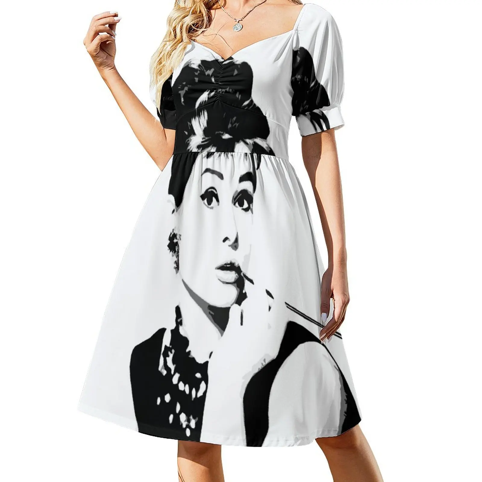 Audrey Hepburn Portrait Art Short Sleeved Dress dresses with long sleeves women clothes Woman clothing Dress