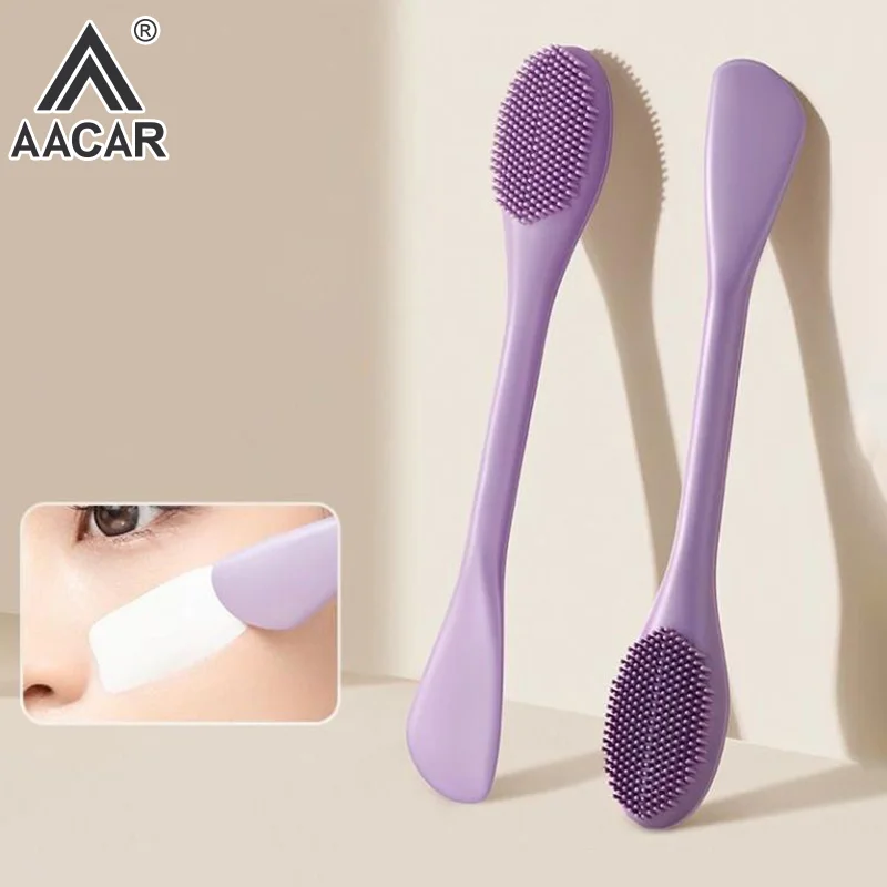 Brosse de nettoyage du visage en Silicone à Double tête, épurateur de masque Facial, applicateur pour femmes, brosse de maquillage du visage, soins de la peau