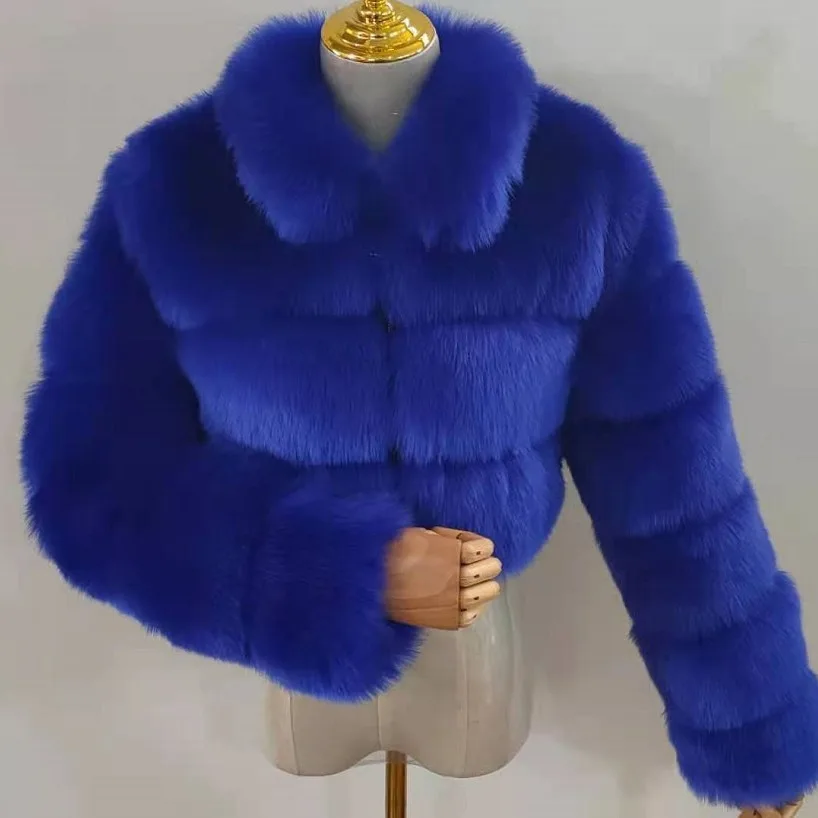 

Sexy ort Svel Fur Jaet Fake Fur Long Sve Splicing Design Youth Women's Faion Commute Sle Winter Coat