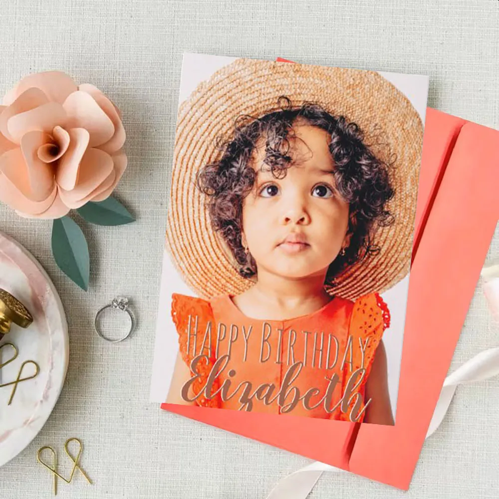 4/8/12pcs Custom Personalized Name & Birthday Greeting Cards (For Wedding, Baptism, Party Invitations)