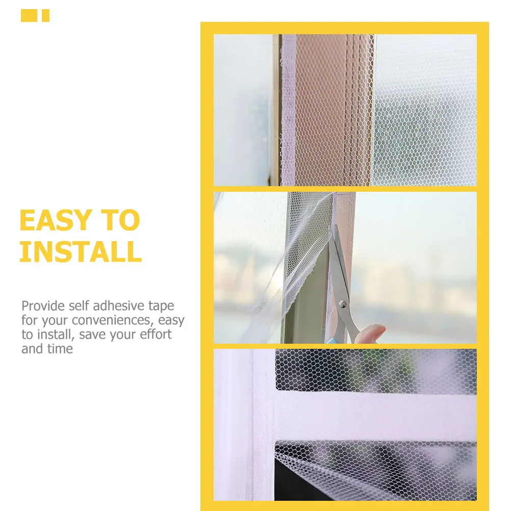 

3pcs Self-Adhesive Window Screen Mesh Curtain With Tape For Living Room Bedroom Kitchen Durable Insect Proof Mosquito Resistant