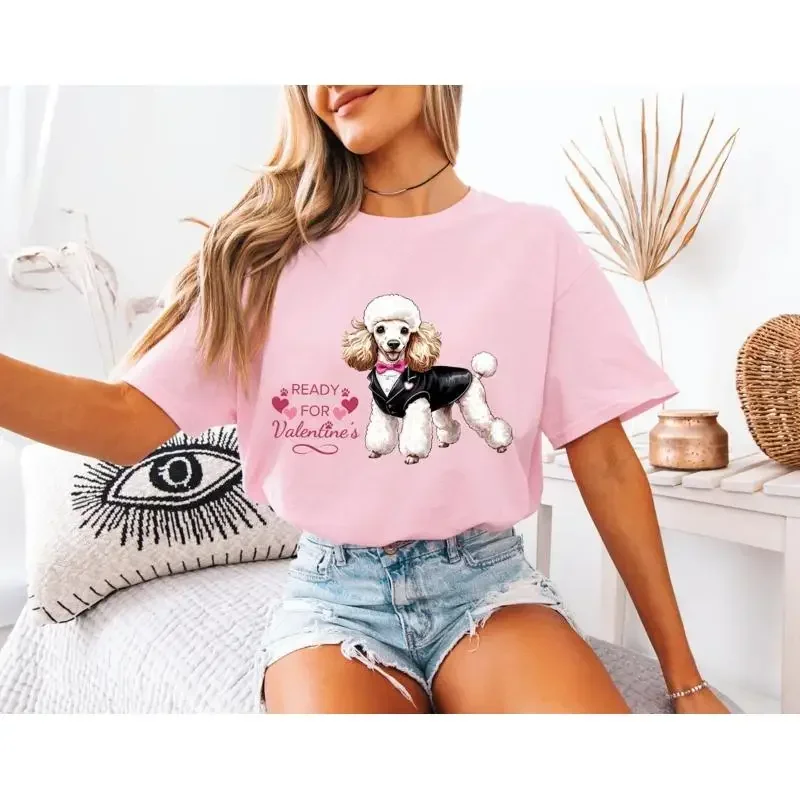 Adorable Poodle Valentine T Shirt Ready for Valentine's Inspired Cute Dog Lovers Pet Owner Puppy Design