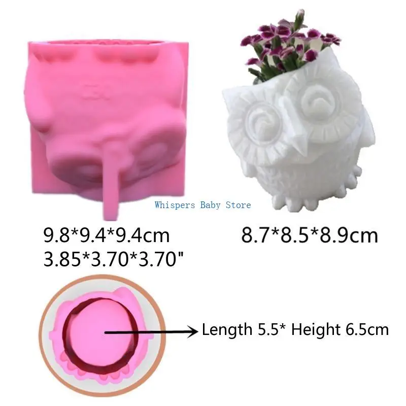 U90E OWL Bunga Pot Epoxy Resin Cetakan Pot Pot Holder Beton Cetakan Silikon