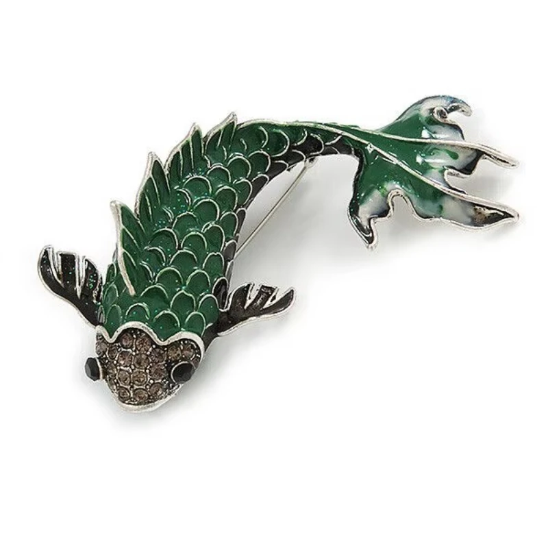 New Vintage Painted Drip Glazed Goldfish Corsage Ethnic Style High-end Koi Enamel Brooch Accessories