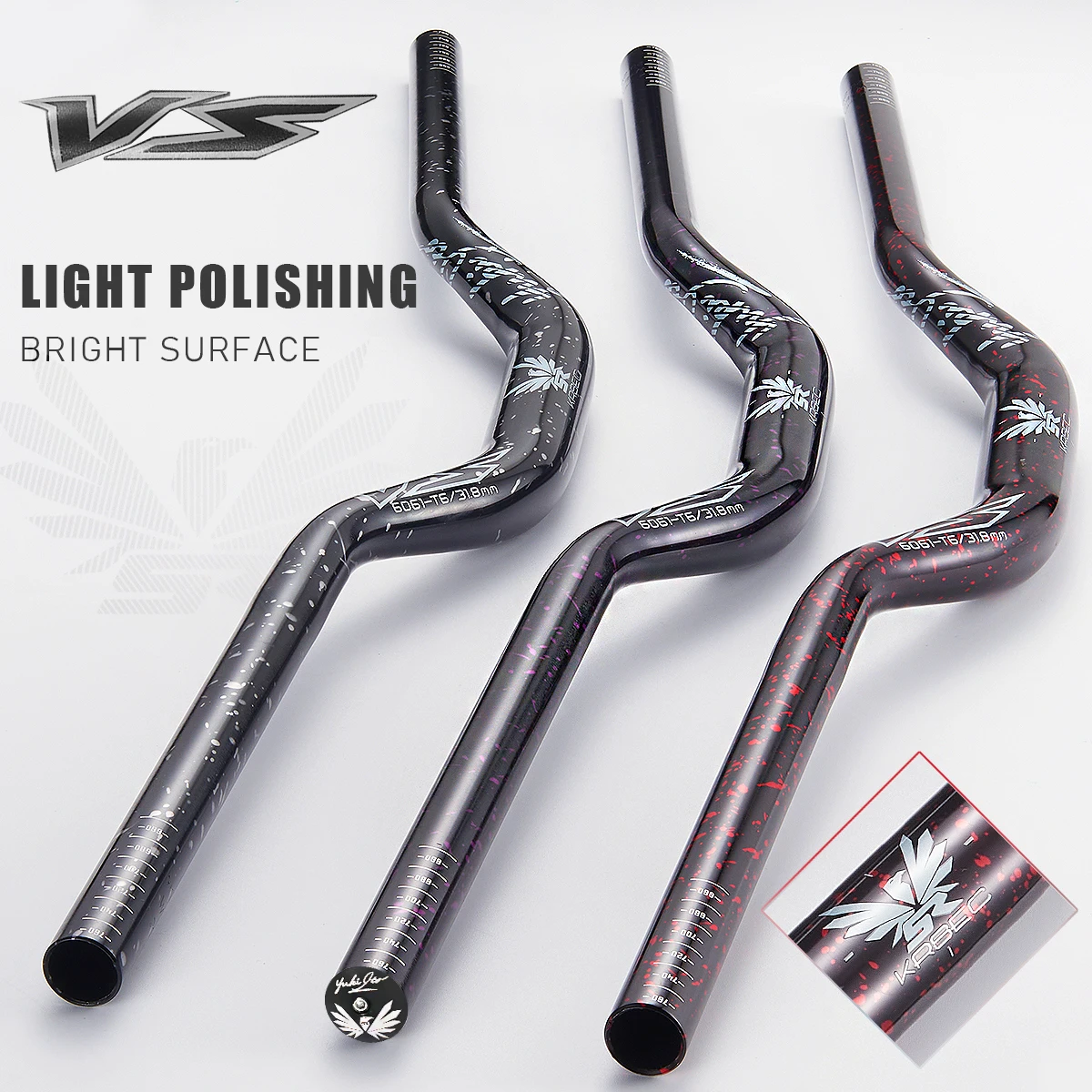 KRSEC 31.8 مللي متر دراجة هوائية جبلية المقود سبائك الألومنيوم دراجة الناهض المقود 55 مللي متر ارتفاع 780 مللي متر طول المقود مع سطح الضوء