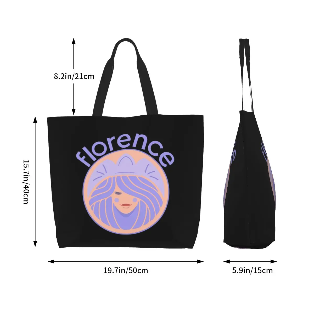 Custom Florence By Mills Canvas Shopping Bag Women Portable Large Capacity Grocery Shopper Tote Bags