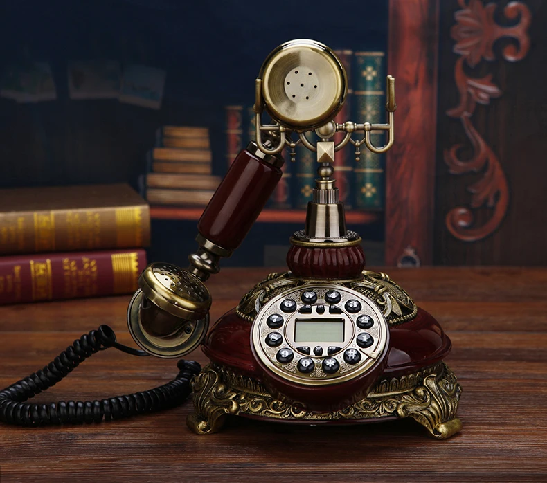 Retro Landline Phone Antique Home House Office Hotel Fixed Telephone Corded Vintage Table Decoration Functional Gift Red White