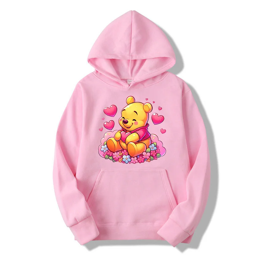 Disney the Pooh fashion hoodie long-sleeved Hoodie Spring and autumn loose casual sports street lovers the same hoodie