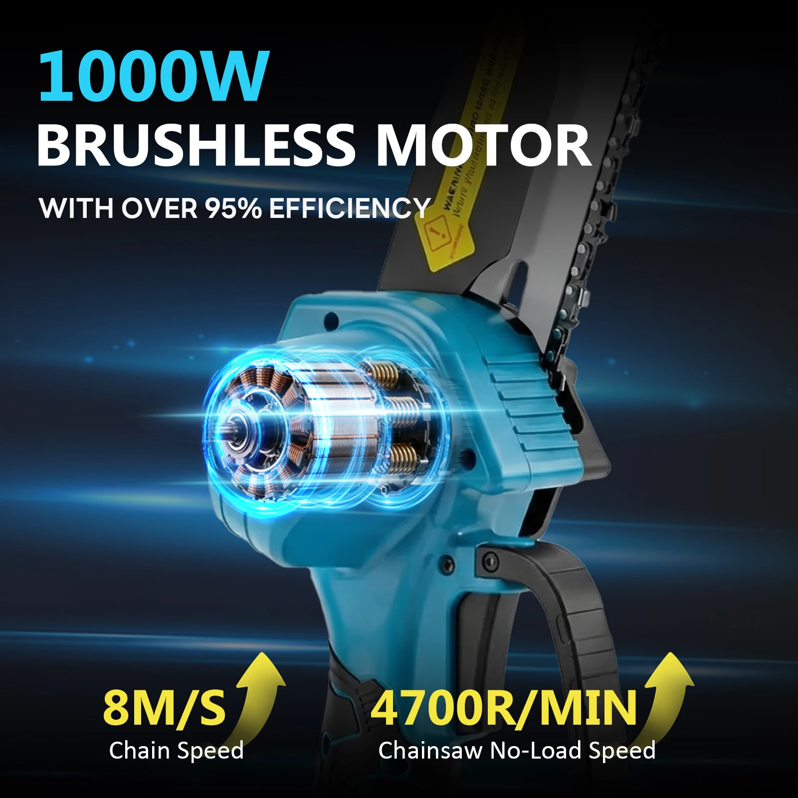 4-in-1 Pole Saw 8 Inch Brushless Chainsaw 3-Height Adjustable with 4.0Ah Battery Powered Extension Pole 180° Rotating Head for Tree Pruning Hedge Trimming Garden