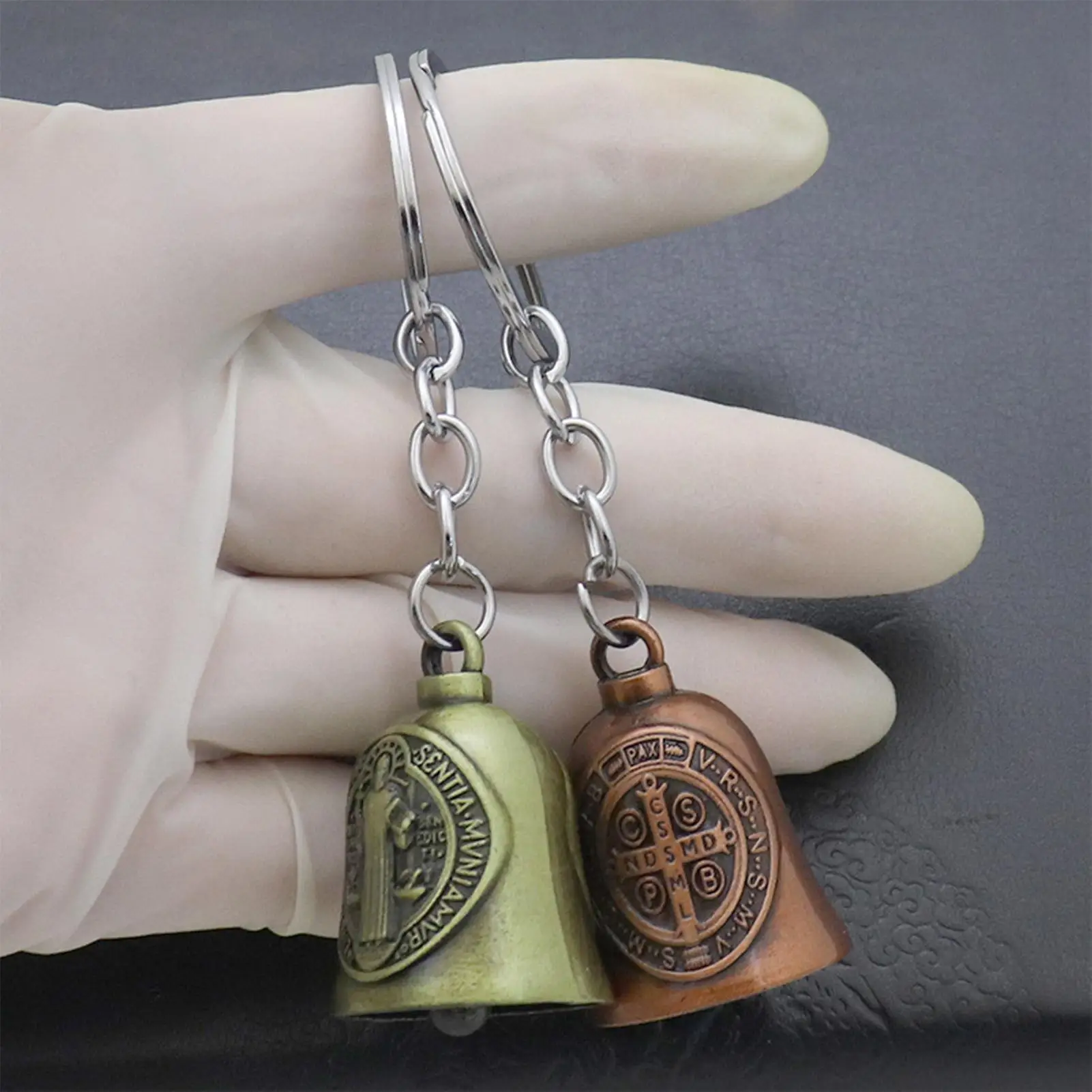 1pcs Motorcycle Good Luck Jesus Bell | Creative Motorcycle Bell Accessories for Good Luck, Retro Riding Luck Key Chain Bell
