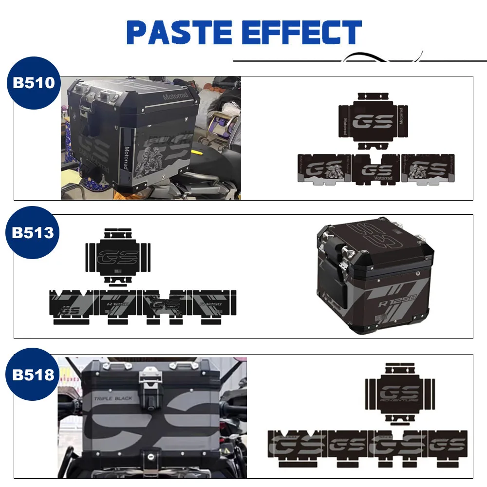 Motorcycle Tailbox Decals For BMW R1250GS Adventure Triple Black Top Case Box Sticker For GSA R 1250 GS ADV 2018 2018 2019-2024