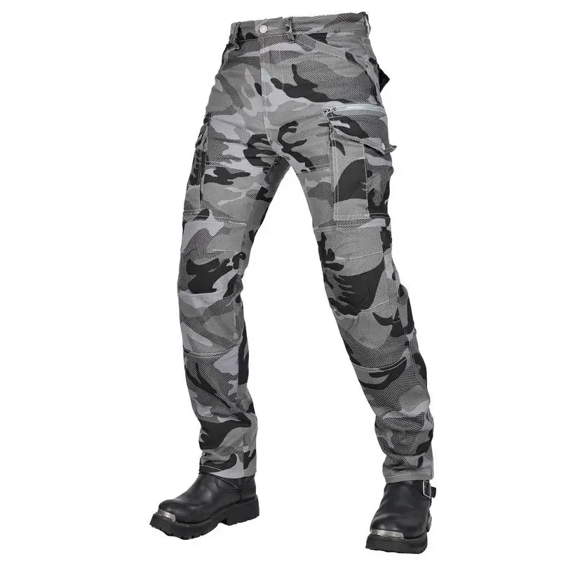 Volero Motorcycle Riding Protecion Jeans Motocross Knight Casual Cycling Pants Camo Gray Moto Overall Loose Straight Trousers