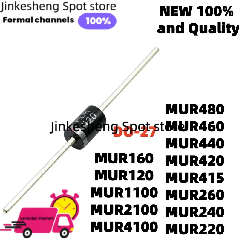 20pcs MUR120 MUR260 Good Product DO-27 MUR1100 MUR2100 MUR415 MUR460 MUR420 MUR440 MUR480 MUR4100 MUR160 MUR220 MUR240 200V