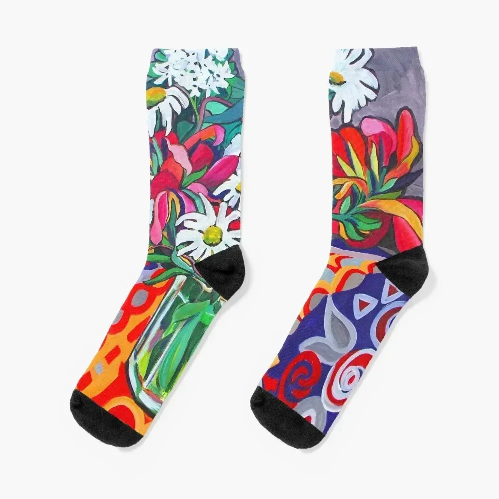 Daisy Still Life Socks funny sock retro Socks Ladies Men's