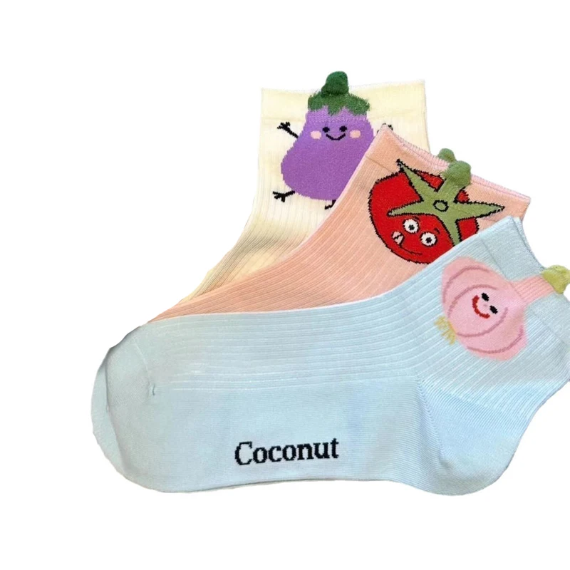 الجوارب النسائية اليابانية Kawaii الكرتون الخضروات لطيف الحلو تنوعا جودة عالية جوارب قطنية مريحة لفتاة بالجملة #5