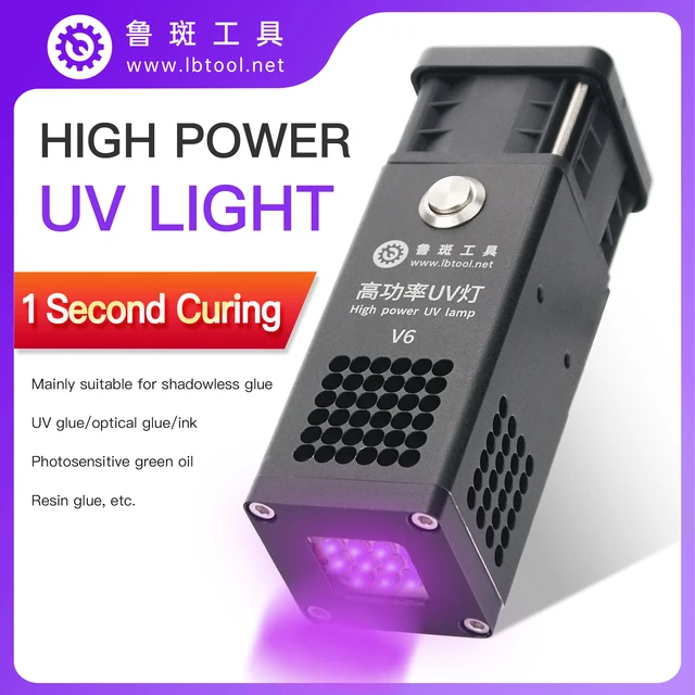 LB High Power V6 lampa utwardzająca UV naprawa telefonu komórkowy bezcieniowy klej zielony olejek chłodzenie powietrzem światło ultrafioletowe i narzędzie do rozpraszania ciepła