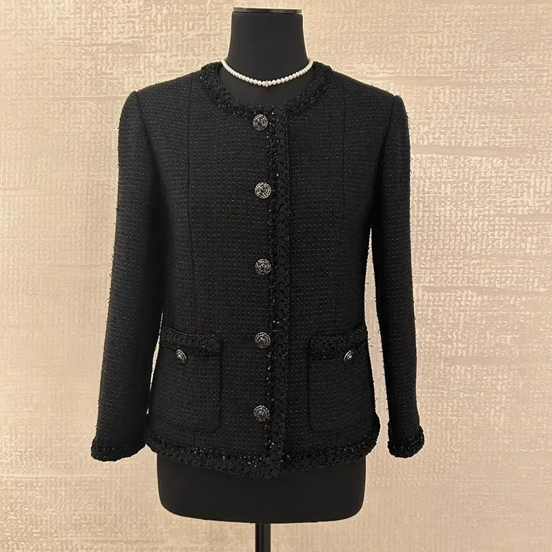 مجموعة Shang Yangqi العصرية الفاخرة الفاخرة ذات الإحساس العالي، معطف نحيف، مجموعة نصف تنورة منقسمة متعددة الاستخدامات من الزهور الخشنة، اثنان Pi #3