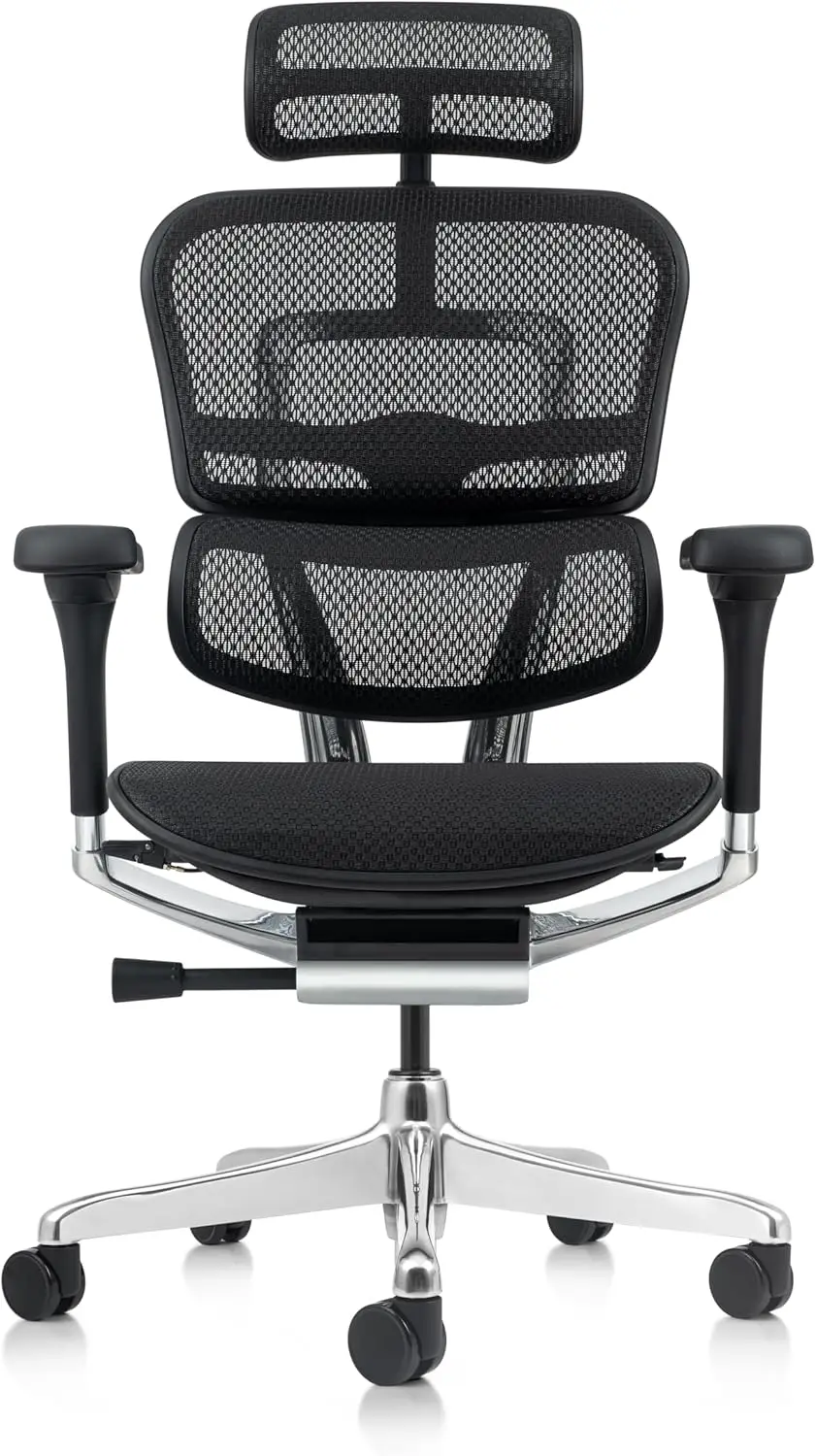 Eurotech GEN2 High Back Black Mesh Office Chair with Adjustable and Flexible Lumbar Support Headrest Seat Slider Armrests