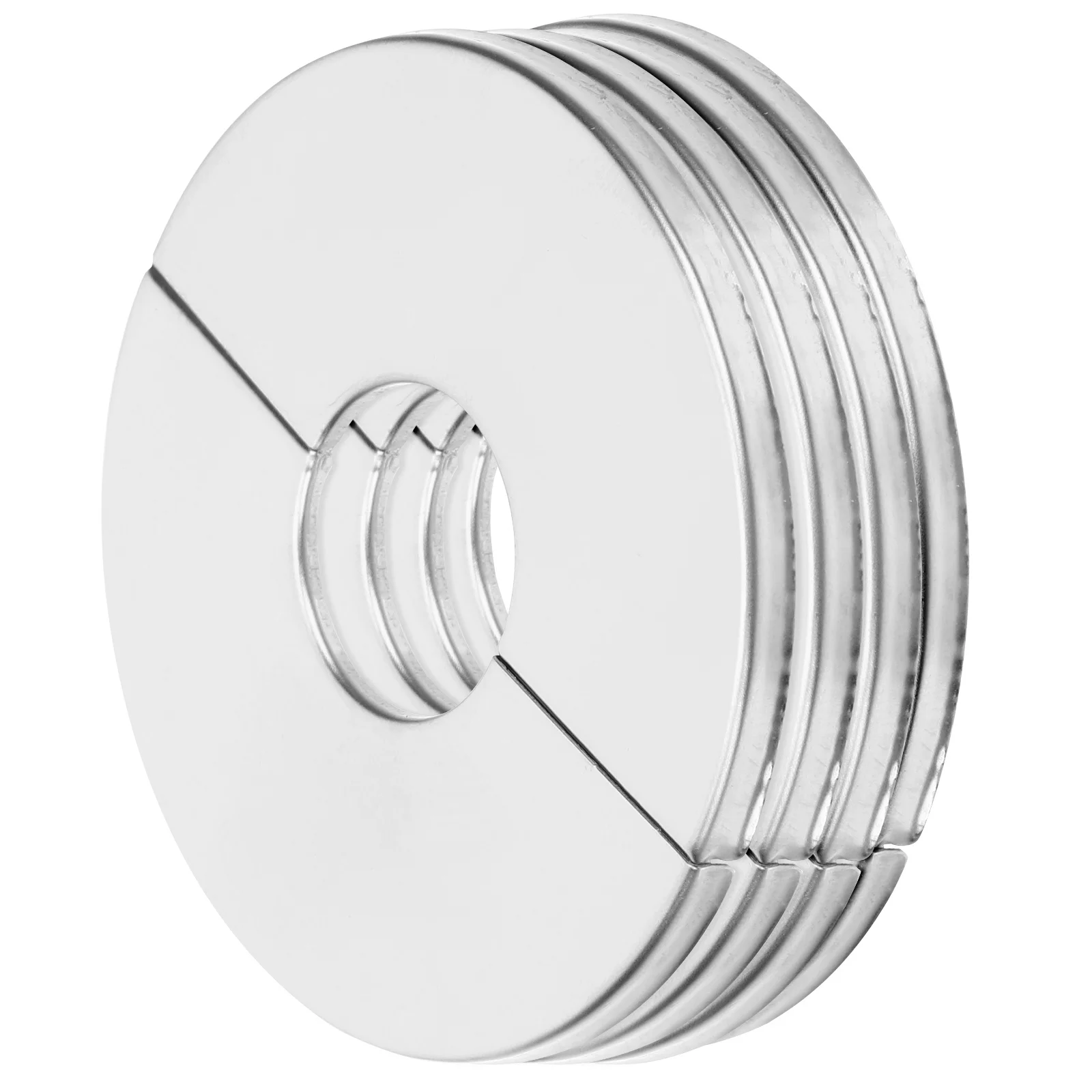 4 Buah Pelat Penutup Pipa Dinding Model Split, Pelat Escutcheon Baja Tahan Karat untuk Keran Shower, Katup Air Gas, dan Saluran Pembuangan