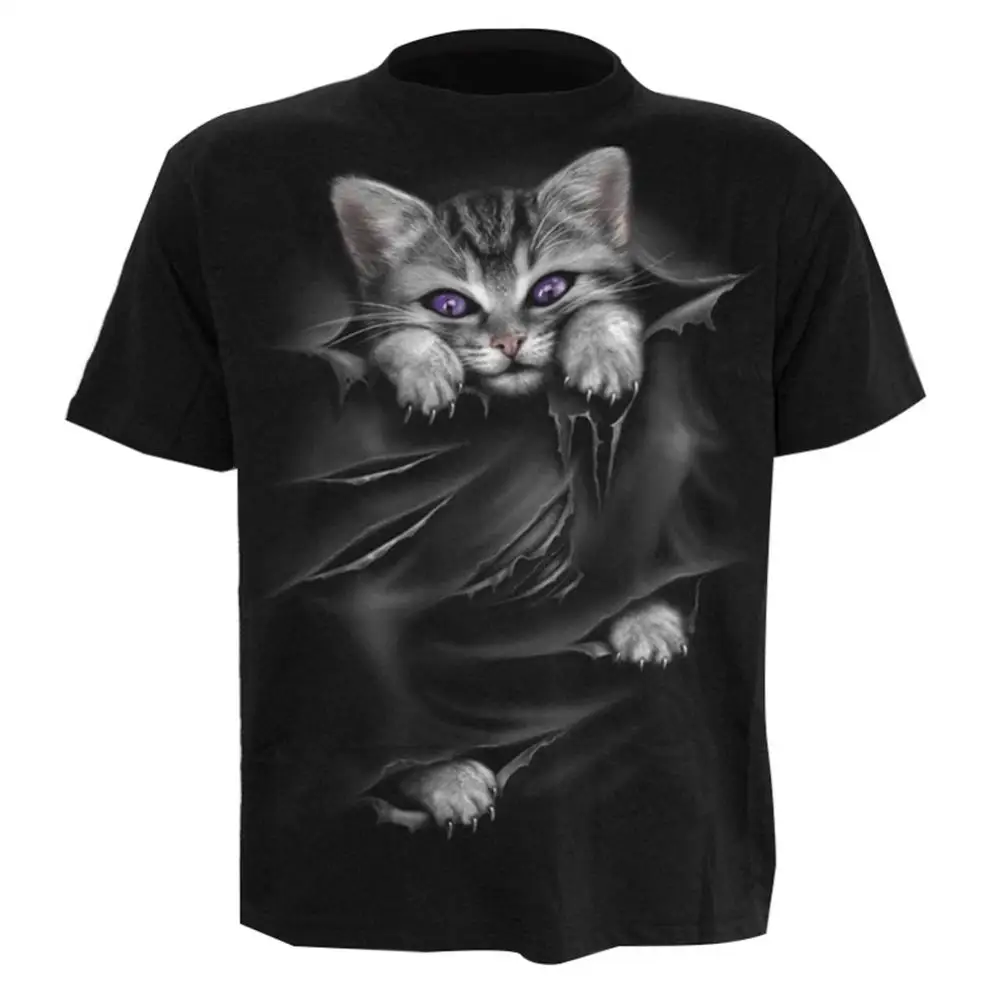 

Cute 3D Animal Cat Print Men Women T-Shirt Summer Tops Oversized T Shirt O Neck Short Sleeve Loose Casual Men Clothing 5XL Tees