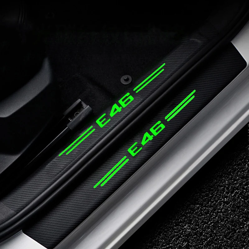 Luminous Car  Door Threshold Stickers Decals for BMW E46 Badge E30 E60 E61 E83 E34 E36 E39 E90 E91 E71 Sill Anti Scratch Film view 4
