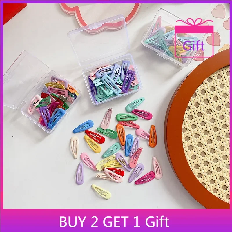

30 Pieces Box Non-slip BB Clips for Daily Hairstyles Summer Cute Candy Color Baby Hair Clips with Enamel Coating
