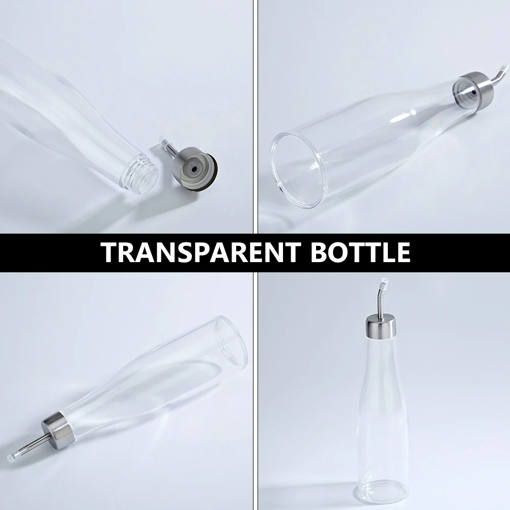 

Acrylic Oil Bottle Seasoning Container Transparent Vinegar Soy Supplies Pouring Spout No Leak Reusable Safe