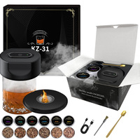 Electric Whiskey Smoker Kit Rechargeable - 6 Natural Wood Chips Flavors,Built-in Lighter,Birthday Bourbon Whiskey Gifts for Men