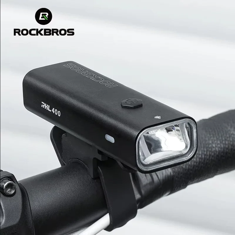 ROCKBROS الدراجة الخفيفة 200/400/600/800/1000/1500LM نوع-C شحن دراجة الجبهة مصباح الدراجات العلوي الألومنيوم IPX6 مقاوم للماء