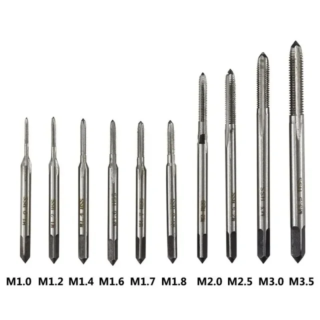 10pcs Micro Machine Screw Taps M1-M3.5 Mini Clocks and Watches Tapping Combination Equipment Tool Set