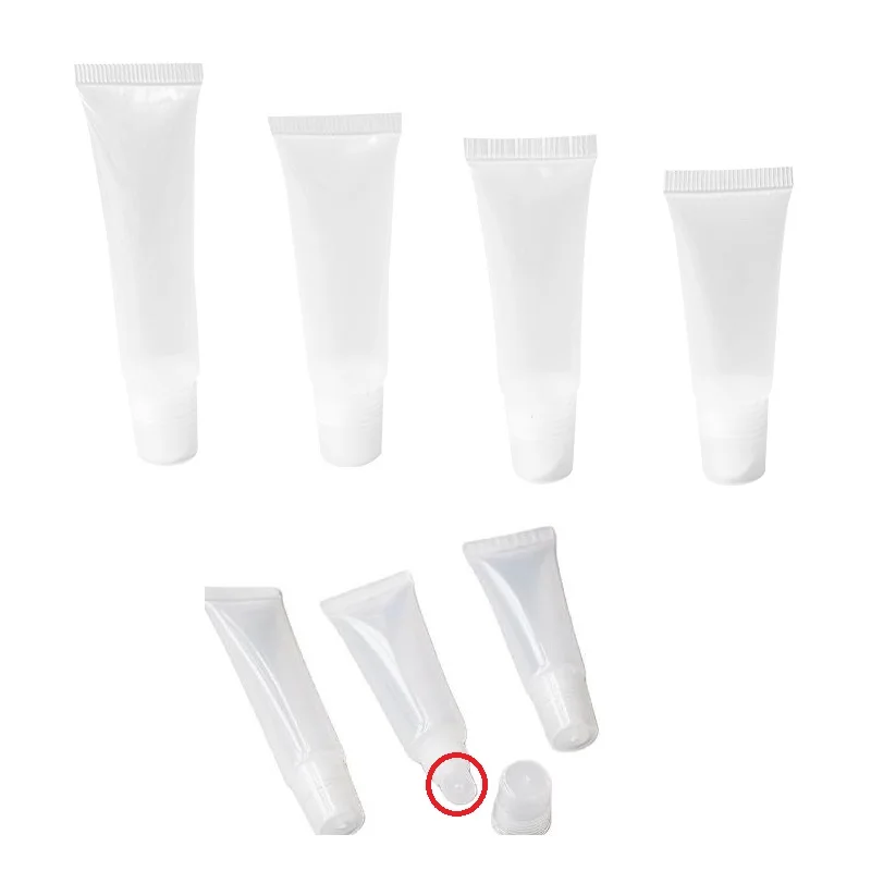 

100/300Pcs 5/8/10/15g Empty Bottle Lip Gloss Tubes Hand Cream Soft Tube Travel Makeup Squeeze Clear Liquid Lipstick Container