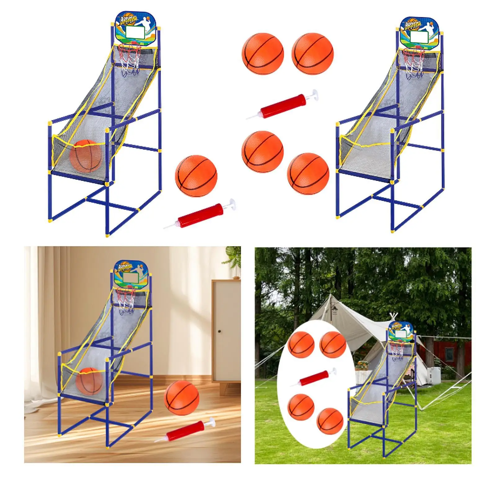 

Arcade Basketball Game Set, Adjustable Height Easy to Set up Hoop and Balls,