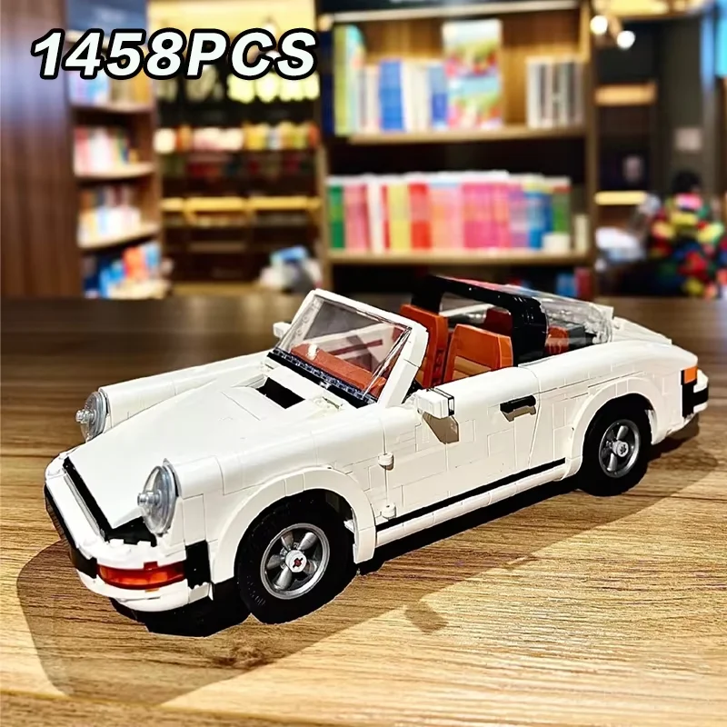 New 1458PCS Assembly Vintage White Supercar Super Racing Tech Building Block Toy Christmas Birthday Gift