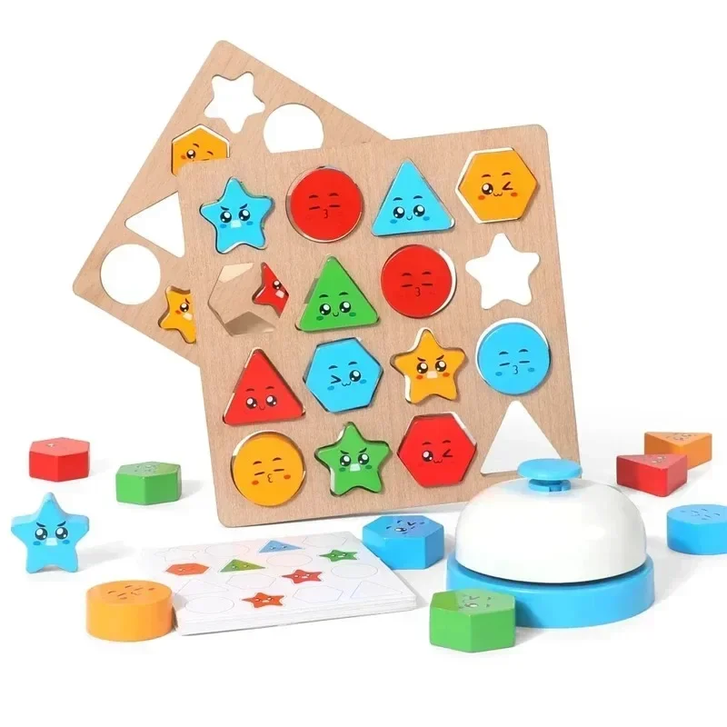 Montessori Shape Color Geometrisches Matching-Spiel # #   Speicher Schachsortierer Spielzeug Farbe sensorisch # #   Lernspielzeug für Kinder Baby..