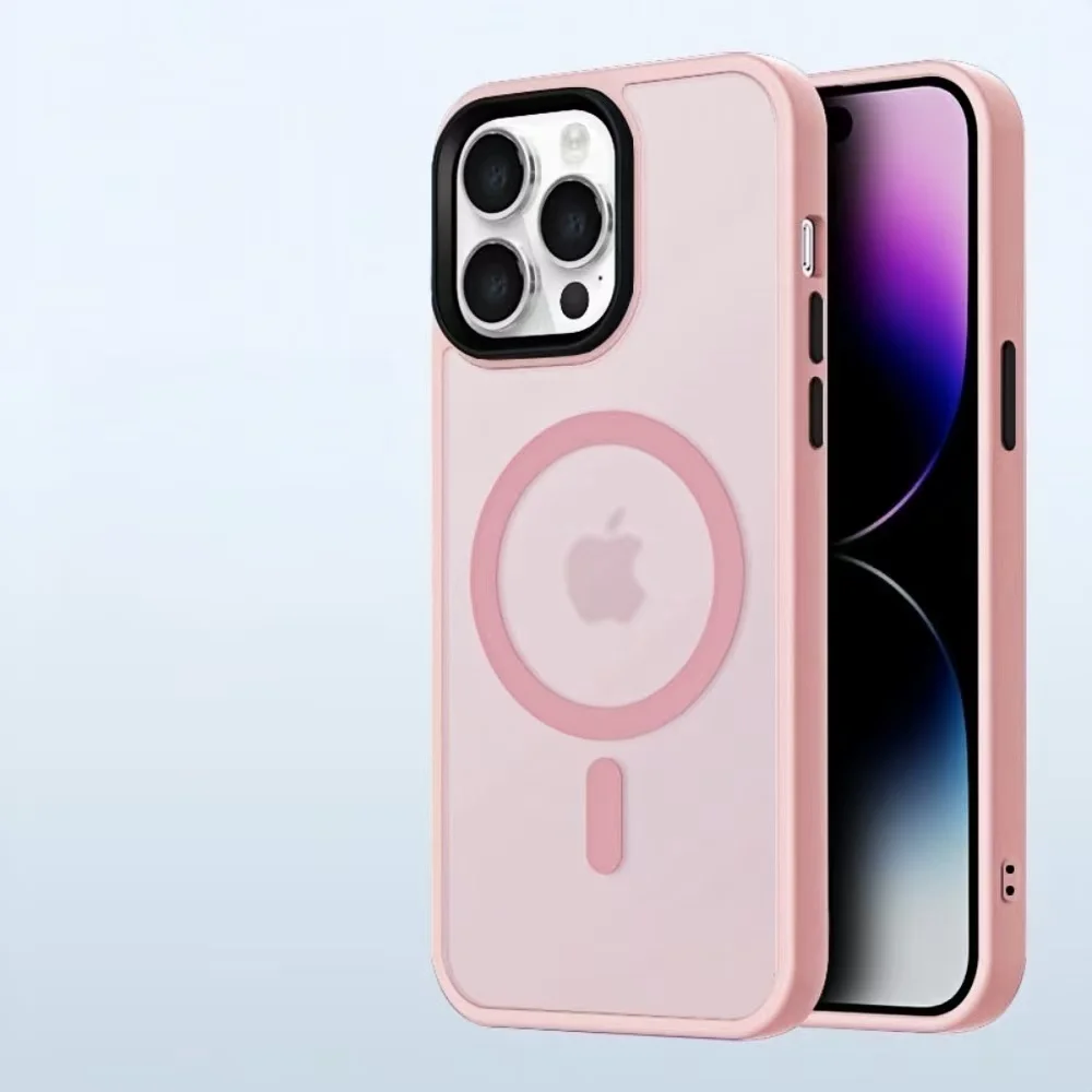 

New Anti-Drop Case For iPhone 17 16 15 14 13 Plus Pro Max for MagSafe Wireless Charging Case Matte Translucent Touch Phone Case