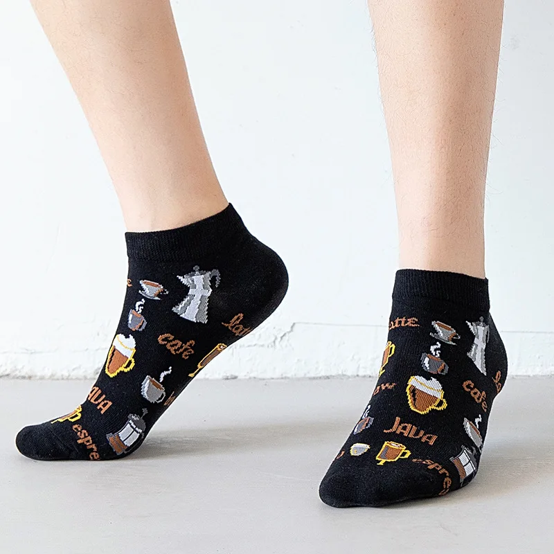 Funny Ankle Men Sock Unisex Fruit Printed Short Socks Multicolor invisible Boat Calcetin Women Kawaii Cotton Low Cut Fun Socks