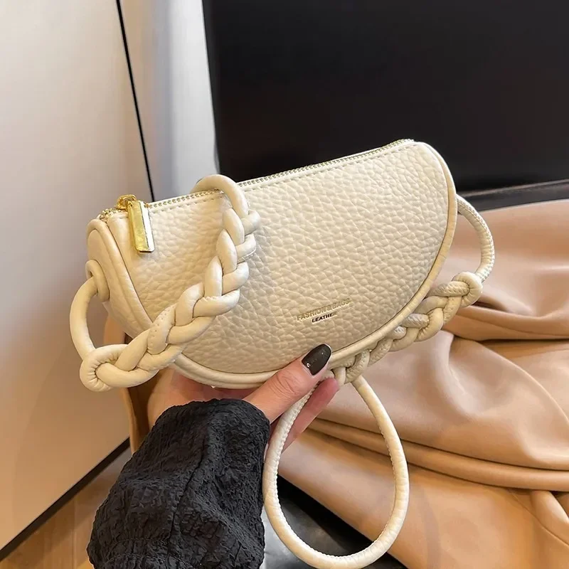 

Молния из искусственной кожи 2024, высококачественная сумка на плечо, однотонная простая модная сумка через плечо, мягкая универсальная популярная женская сумка