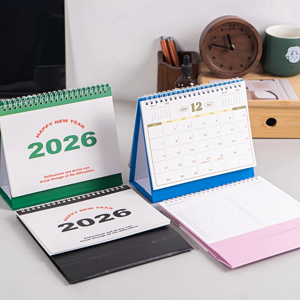 

1pc 2026 Planner with 4 Layouts, Monthly Weekly Daily & To-Do Pages, All-in-One Desk Calendar for Student & Office Organization