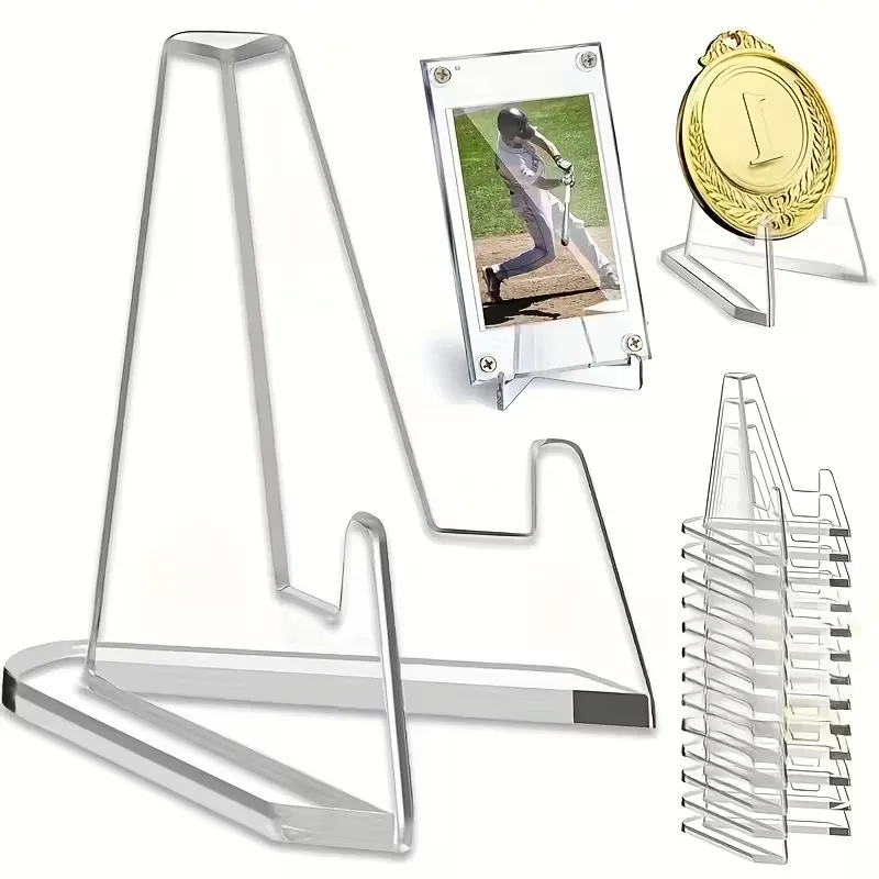 

1-20Pcs Transparent Acrylic Coin Display Stand Holders Small Easel Rack Card Commemorative Challenge Coin Capsule Holder Support