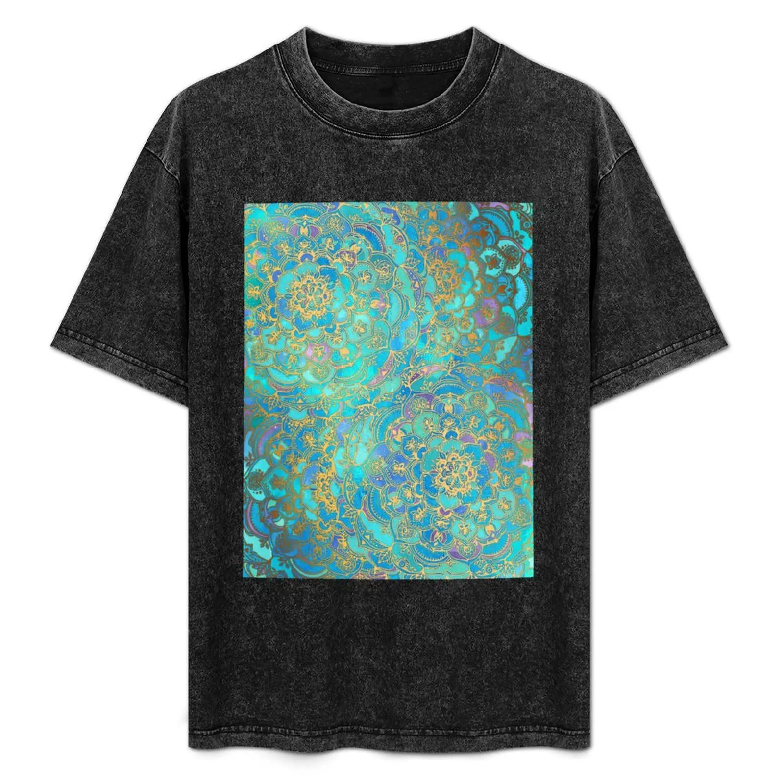 

Sapphire & Jade Stained Glass Mandalas T-Shirt Quick Dry Outdoor Sports T-Shirt