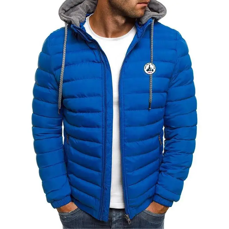 Nova jaqueta masculina JOTT outono e inverno jaqueta esportiva e lazer jaqueta de algodão com capuz luz jaqueta de inverno