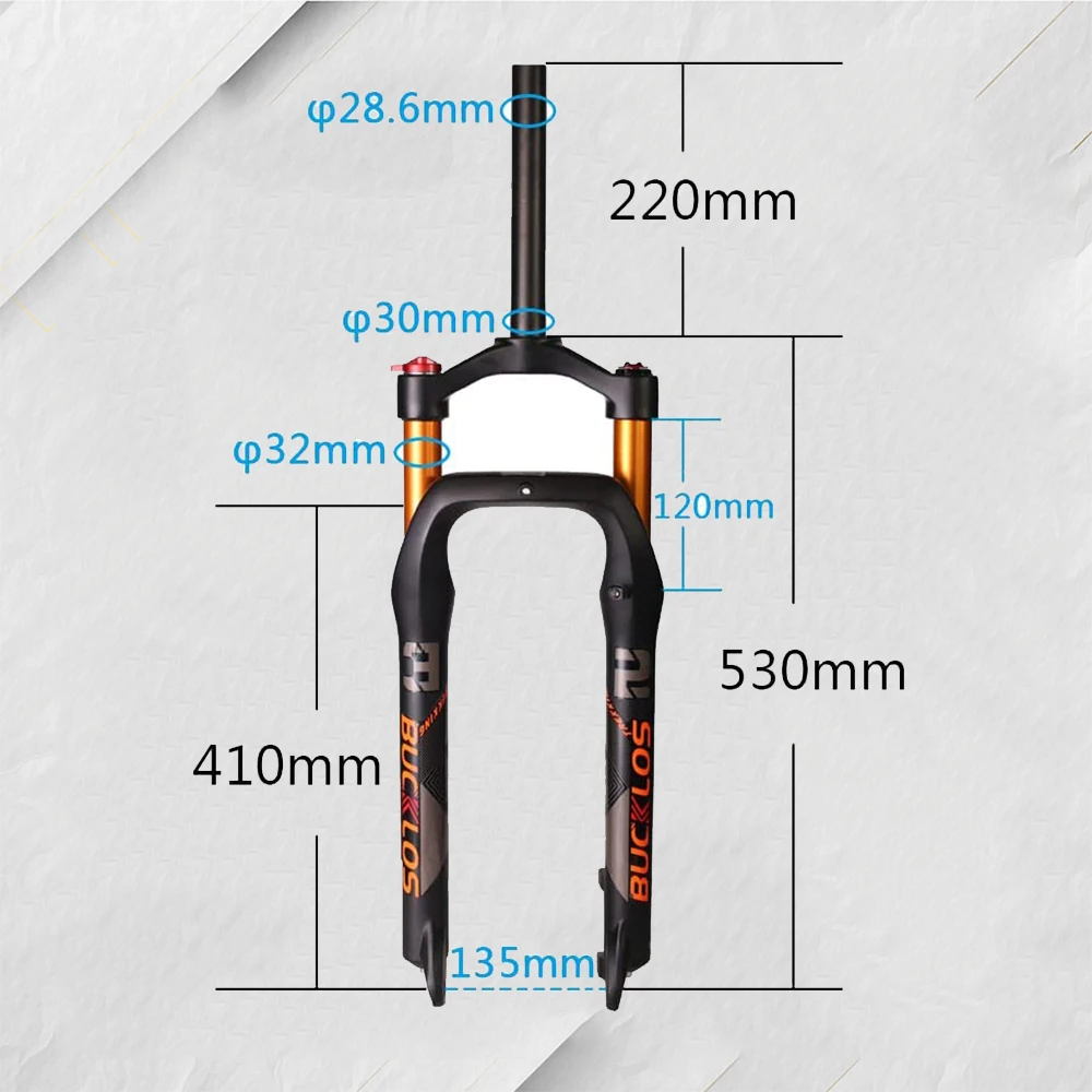 BUCKLOS E-Bike Luftfedergabel 26*4.0 26*5.0 Elektrofahrradgabel 9*135mm 15*150mm Schnee- und Strandfahrradgabeln MTB DH Gabeln für 4.0/5.0 Reifen – Detail 18