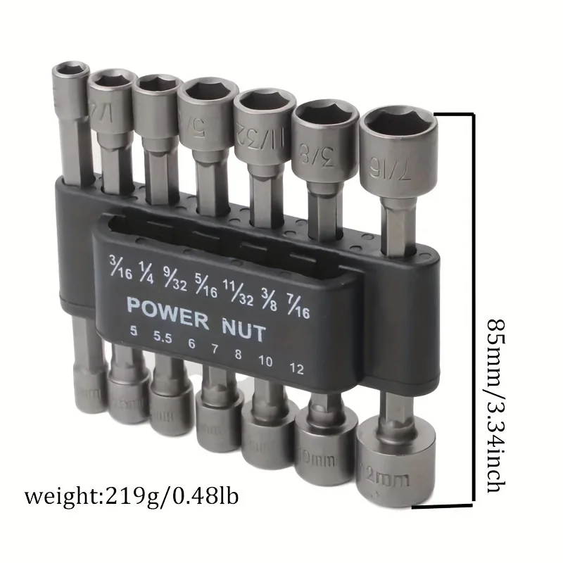 14pcs Hex Socket Wrench Set - Powerful Drill Tool With 5-13mm Nozzles & Screwdriver Accessories